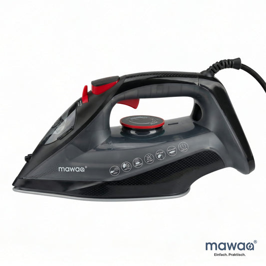 mawaa® Dampfbügeleisen MI2-2430-BR - 350ml Tank, 2400 Watt, Keramiksohle, Anti-Kalk