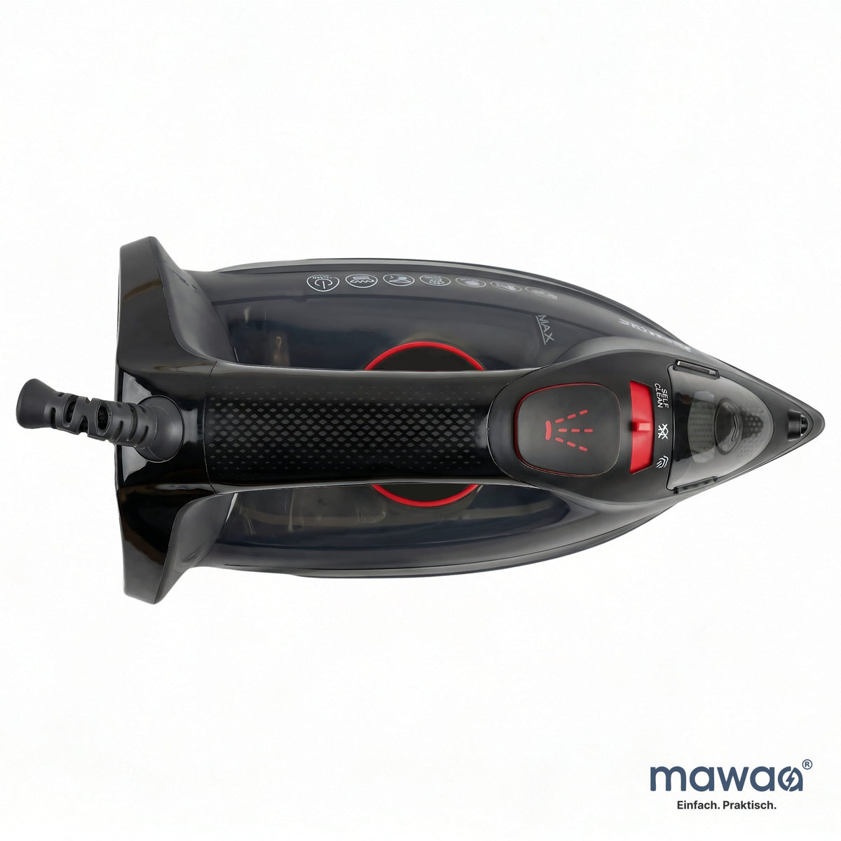 mawaa® Dampfbügeleisen MI2-2430-BR - 350ml Tank, 2400 Watt, Keramiksohle, Anti-Kalk