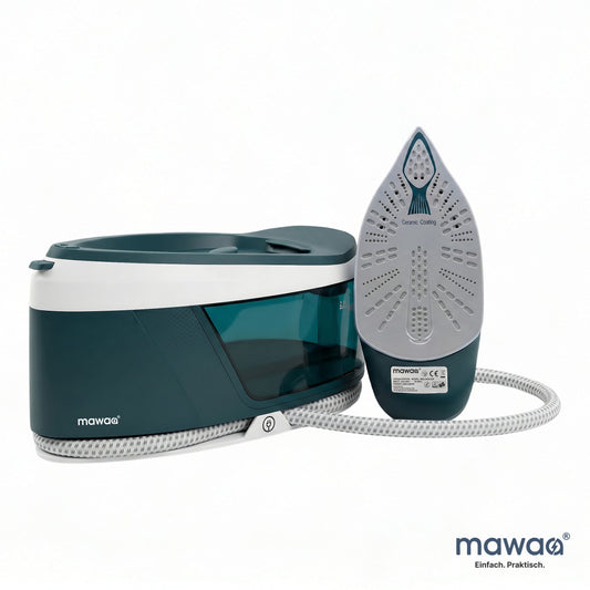 mawaa® Dampfbügelstation MS2-2420-GW - 2-Liter-Tank, 2400 Watt, Anti-Kalk