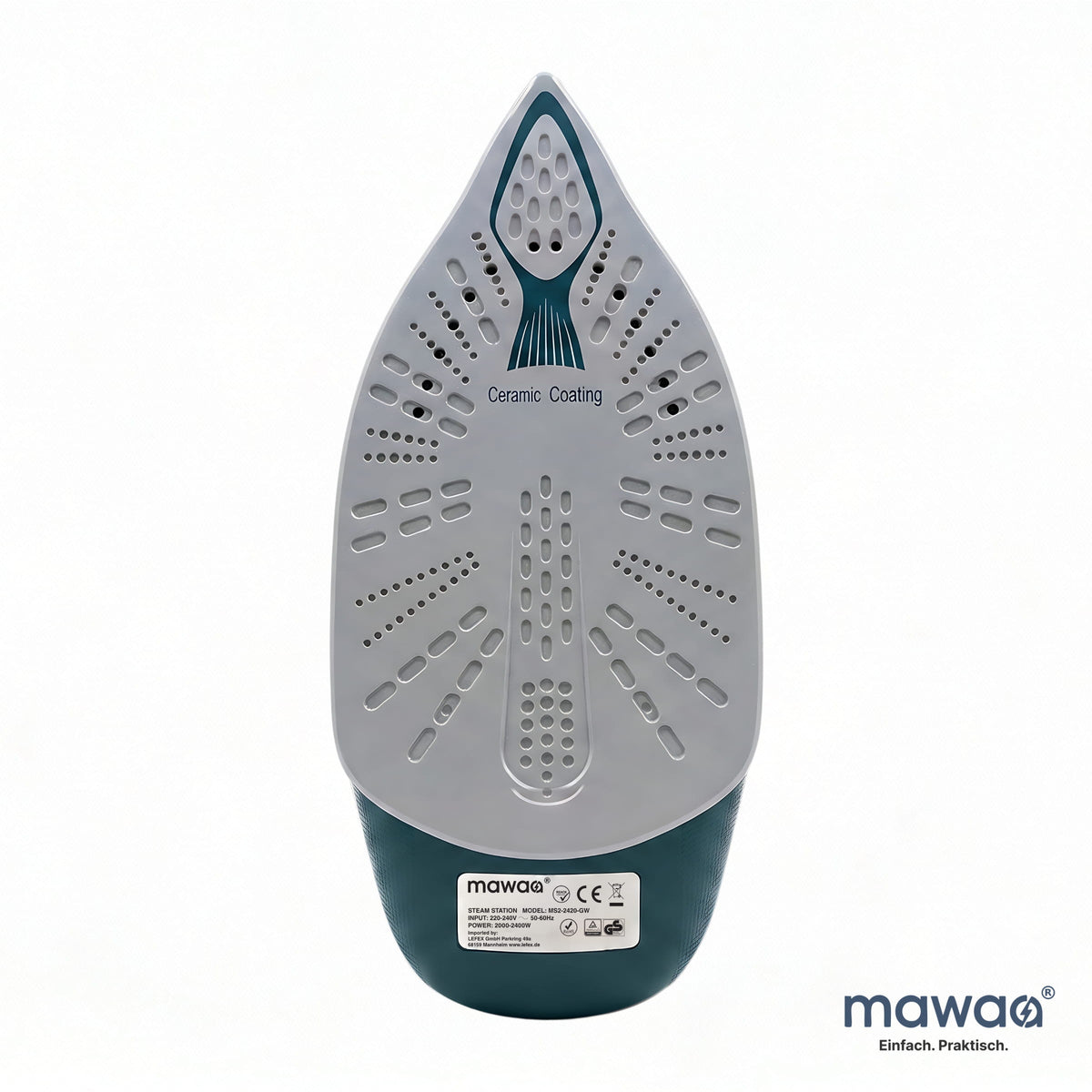 mawaa® Dampfbügelstation MS2-2420-GW - 2-Liter-Tank, 2400 Watt, Anti-Kalk