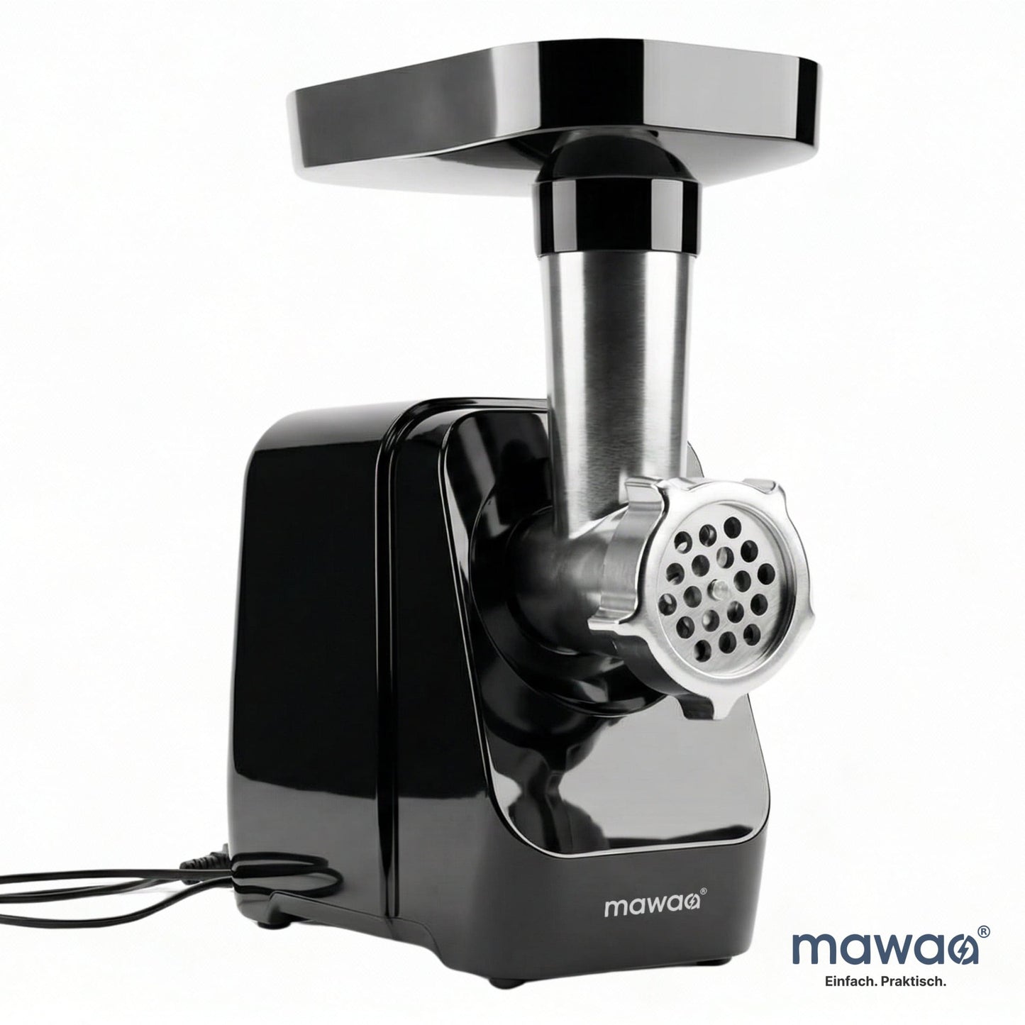 mawaa® Elektrischer Fleischwolf MMG-32513-SB mit Reverse-Funktion & Wurstaufsatz