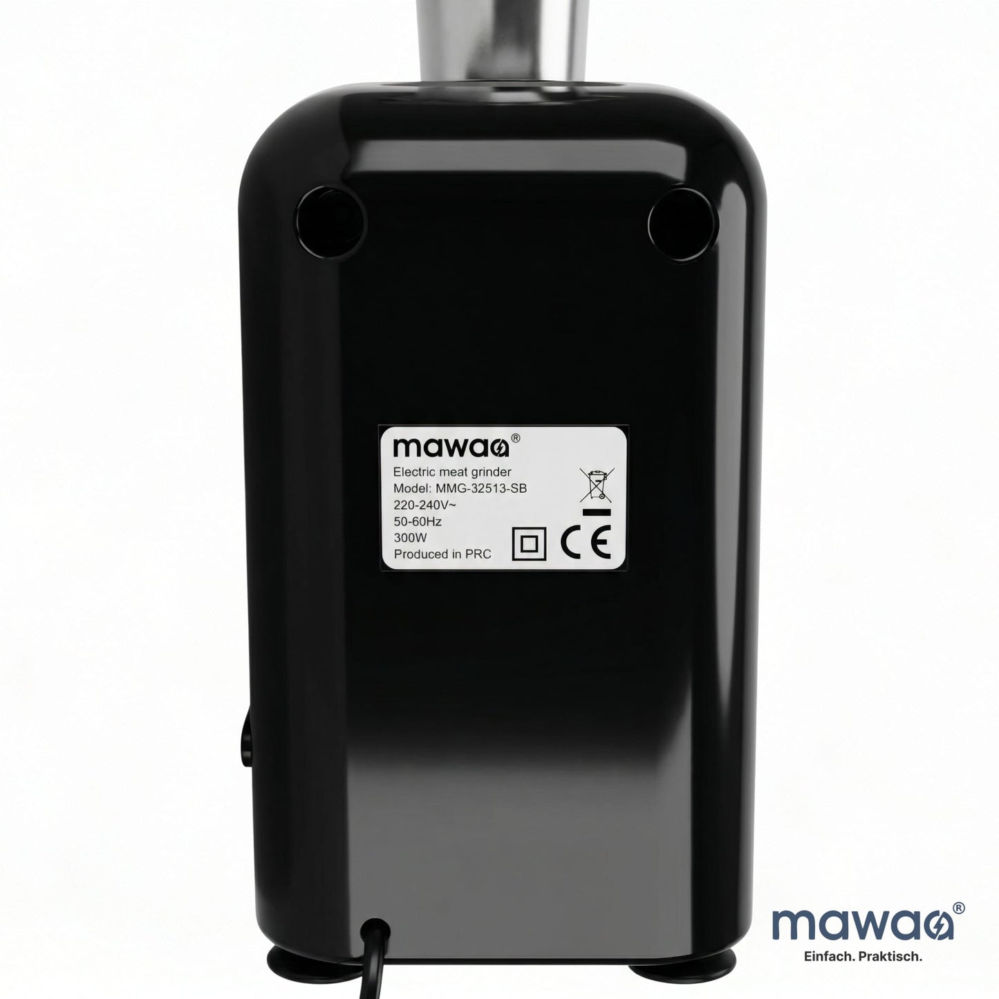 mawaa® Elektrischer Fleischwolf MMG-32513-SB mit Reverse-Funktion & Wurstaufsatz