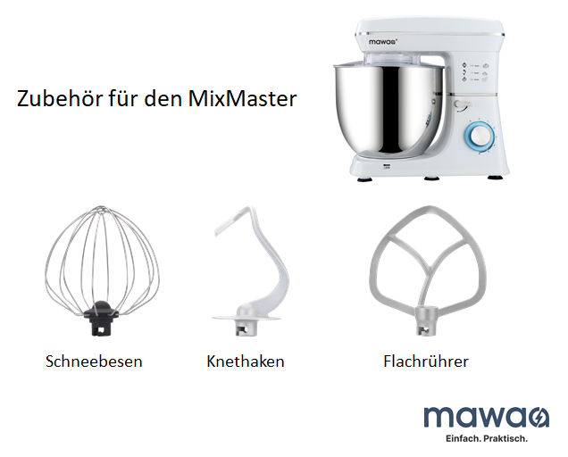 MixMaster, Küchenmaschine, 10-Liter-Edeltahlschüssel, 1400 Watt